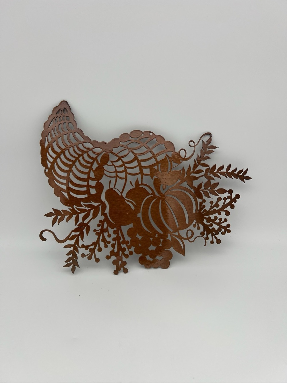 Redline copper Brown Metal Cornucopia Wall Decor